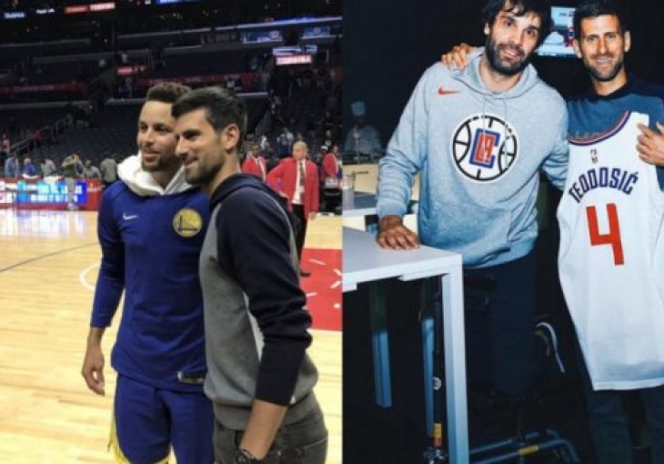 Novak hit u Los Angelesu: Uzeo Teov dres, Curry ga molio za fotku, pa gledao demoliranje Clippersa!