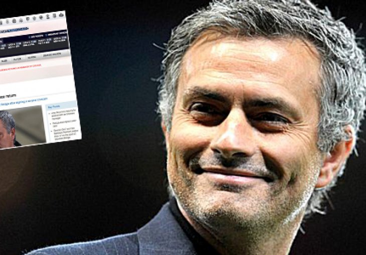 Na stranici Premiershipa greškom ubacili vijest o Mourinhu