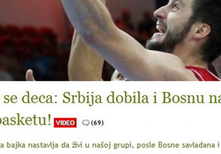 Ovako su srbijanski mediji vidjeli poraz BiH: Igrala se deca...
