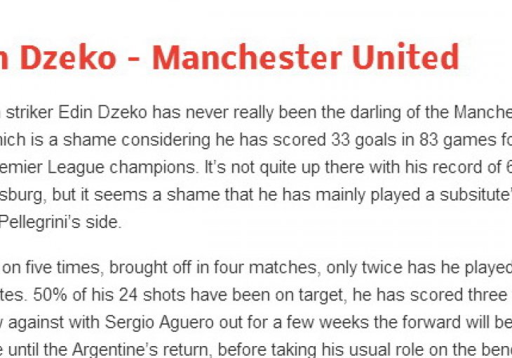 Navijači Manchester Citya trebali bi se stiditi zbog Edina Džeke