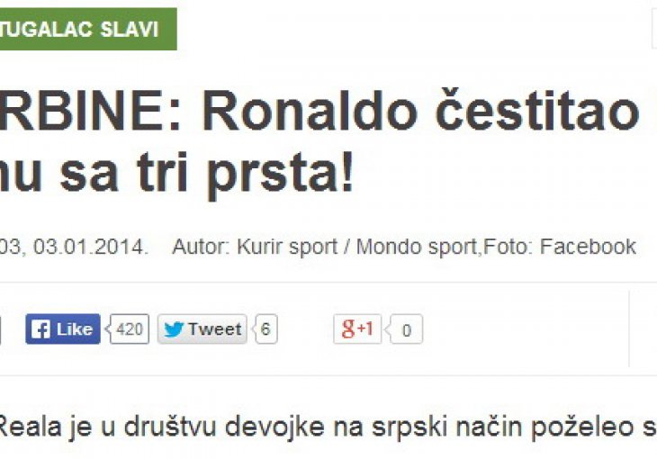 Srbijanski mediji Cristiana Ronalda proglasili Srbinom