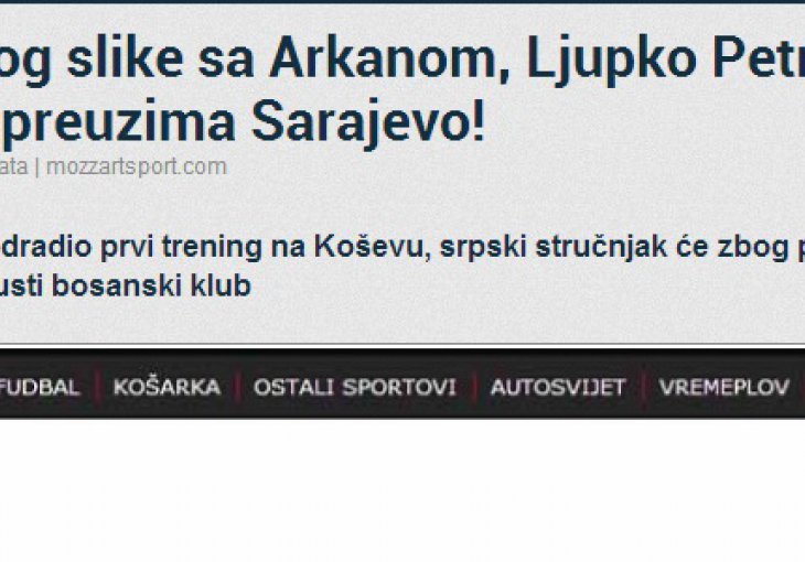 Ovako su regionalni mediji prenijeli priču o Ljupku i Arkanu