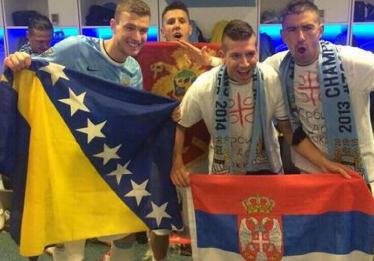 Džeko po medalju prvaka došao ogrnut u zastavu BiH