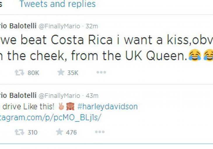 Balotellijeva poruka na Twitteru večeras na svim je naslovnicama u Engleskoj