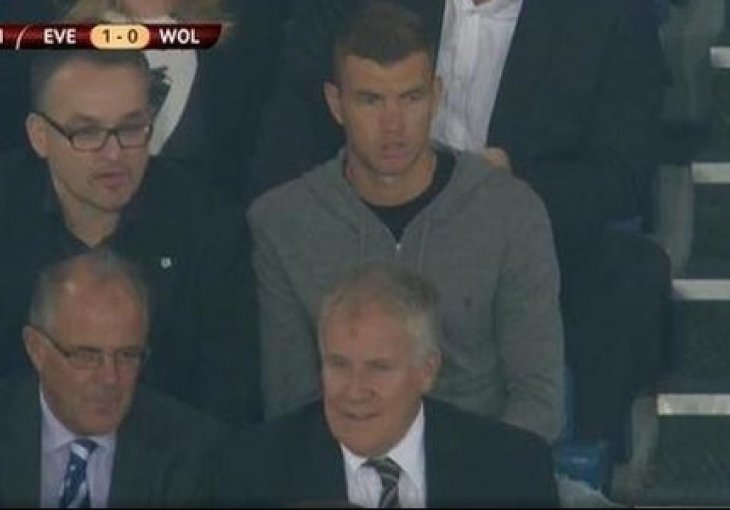 Džeko sa tribina Goodison Parka gledao Bešića i 
