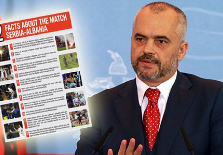 Albanski premijer objavio 12 činjenica o meču u Beogradu