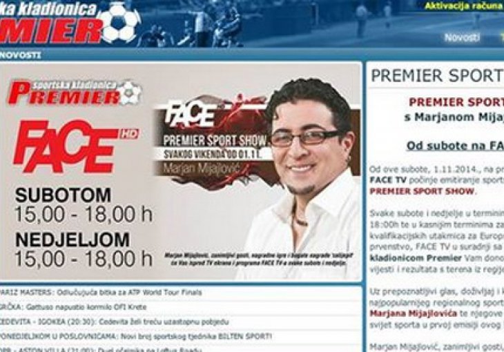 FACE TV: Premier Sport Show uz Marjana Mijajlovića