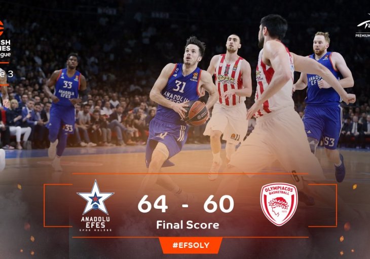 SUŠA POENA: Efes slomio Grke, Perasovićevi momci poveli 2:1