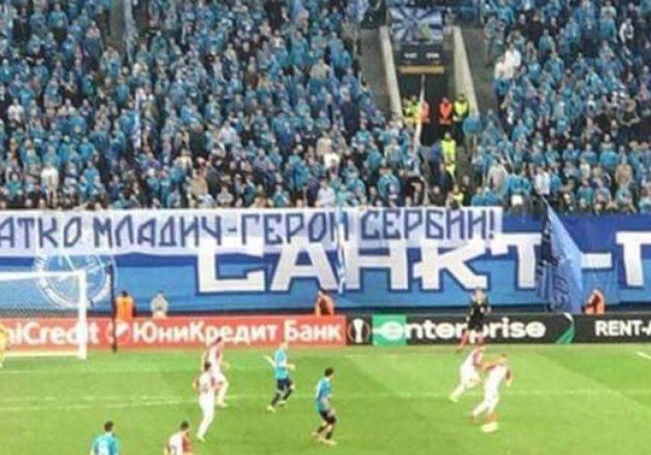 UEFA još jednom podbacila: Mizerna kazna za Zenit povodom transparenta za Ratka Mladića