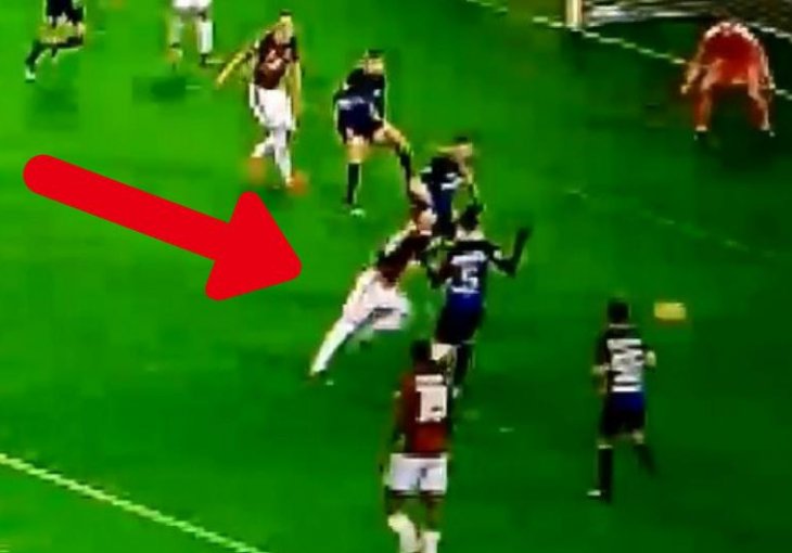 Najkomičniji trenutak derbija: Milanov veznjak pao kao da ga je snajper pogodio