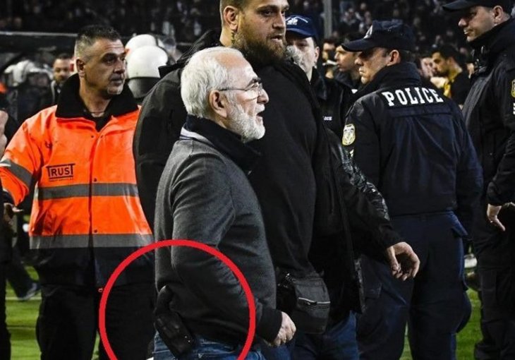 HAOS U GRČKOJ: Sudac poništio penal, a onda vlasnik PAOK-a s pištoljem 'uletio' na travnjak