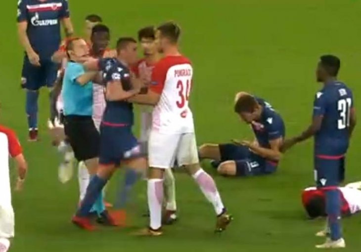 NE MOŽE BEZ SKANDALA: Pogledajte duel hrvatskog i srpskog igrača zbog kojeg su Zvezdini igrači nasrnuli na Hrvata