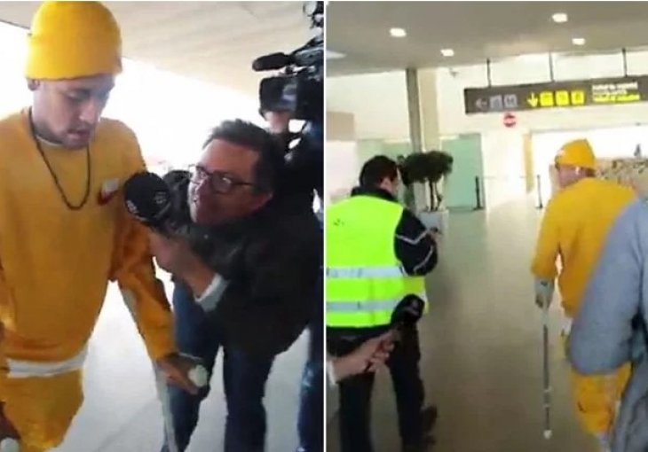 Neymar na štakama stigao na aerodrom pa POLUDIO na novinare: 