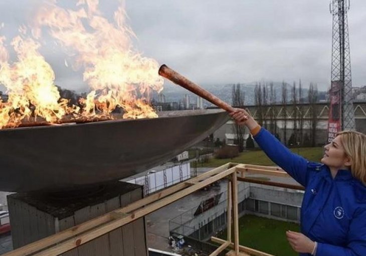 Na Koševu završne pripreme za EYOF, probno zapaljen olimpijski plamen