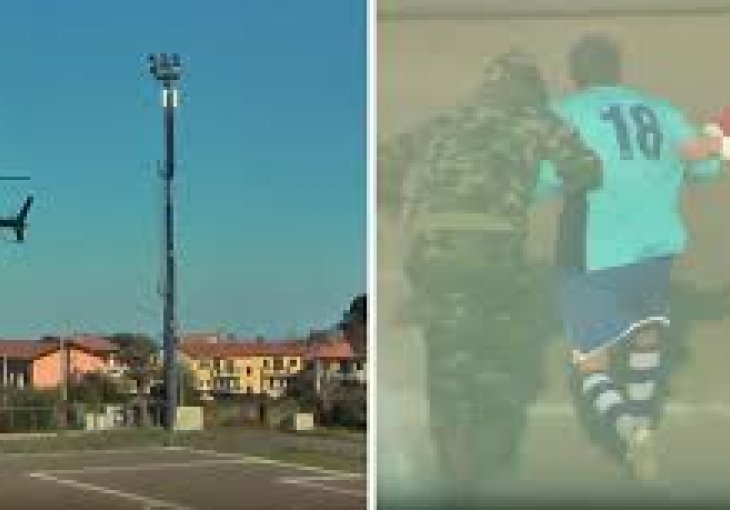 OTMICA NA STADIONU Talijanskog nogometaša na sred utakmice ubacili u helikopter (VIDEO)