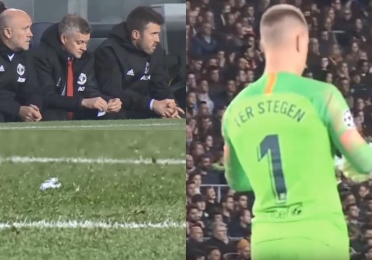 URNEBESAN SNIMAK - OVO NISTE VIDJELI U DIREKTNOM PRENOSU Solskjaer dodao papirić Rashfordu, a dočepao ga se niko drugi do Ter Stegen