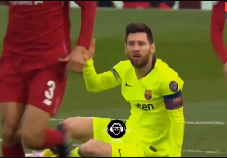 KAKO JE MOGUĆE DA SUDIJA NE SVIRA OVO Messi dobio udarac u glavu 