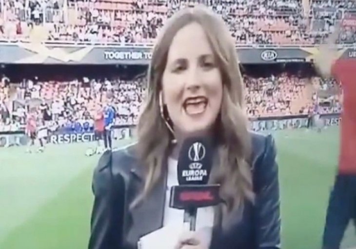 OVO MORA DA BOLI Novinarka španske televizije pogođena loptom u glavu na Mestalli