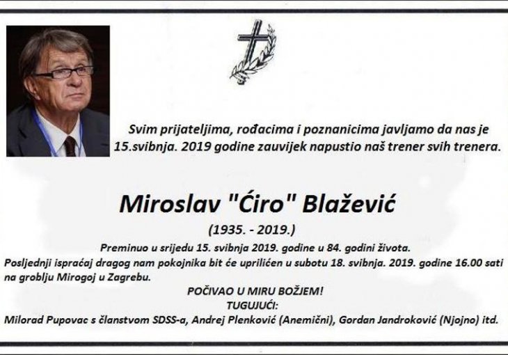 NA INTERNETU SE POJAVILA OSMRTNICA ĆIRE BLAŽEVIĆA: On se oglasio i poručio JEDNU STVAR!