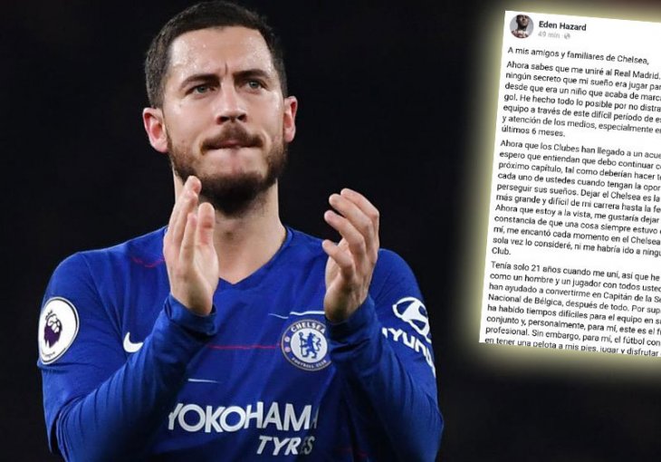 HAZARD EMOTIVAN PRED ODLAZAK IZ CHELSEAJA: 'Najteža odluka u karijeri..'