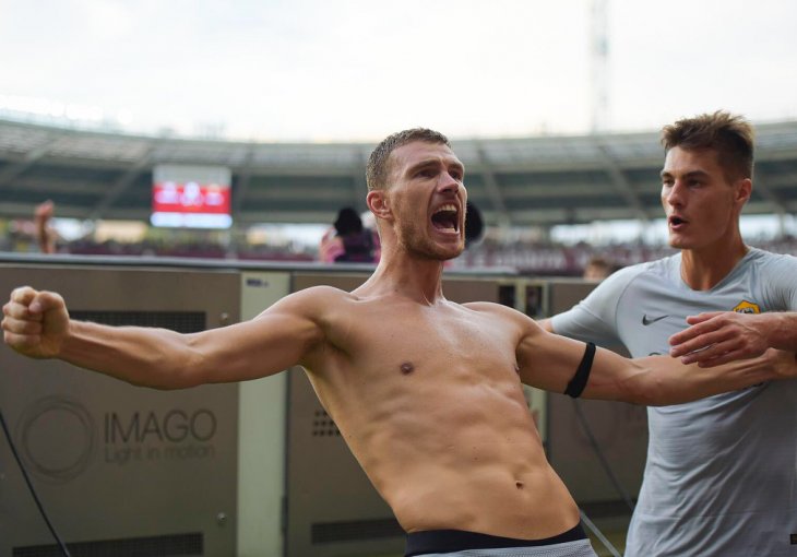 OTAC JE MOJ SUPERMEN Pogledajte kućni trening Edina Džeke koji je oduševio sve