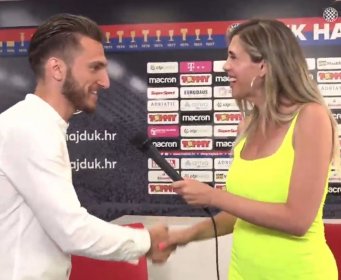 APSOLUTNI HIT Novi napadač Hajduka na predstavljanju se malo zagledao: Poletio mu je pogled, a kako i ne bi (VIDEO)