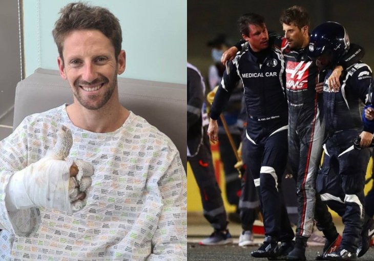 Grosjean se vratio na mjesto nesreće: Pogledajte emotivni susret sa spasiocima