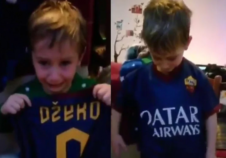 ZAPLAKAT ĆETE OD SREĆE: Mali navijač Rome za Božić dobio dres Džeke, REAKCIJA JE NEPROCJENJIVA