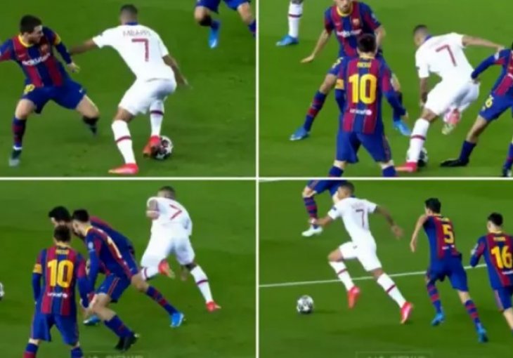 OVO SIGURNO NISTE VIDJELI Isplivao trenutak kada je Mbappe uništio Messija i još dva igrača Barcelone u samo tri sekunde!