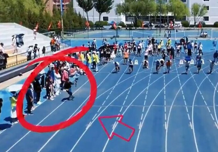 Kamerman s opremom trčao brže od sprintera na utrci 100 metara i postao hit na internetu