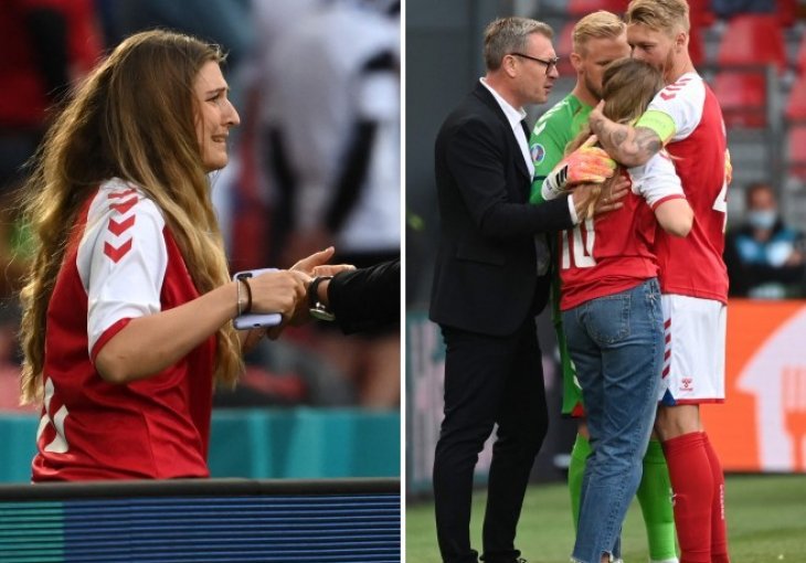 Tužne scene su postale još tužnije: Supruga Eriksena na terenu plakala u naručju danskih fudbalera