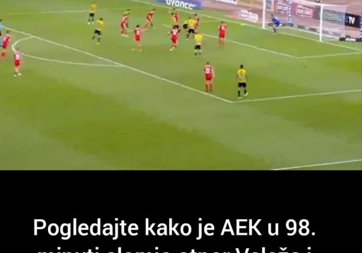 Pogledajte kako je AEK u 98. minuti slomio otpor Veleža i odveo meč u produžetke