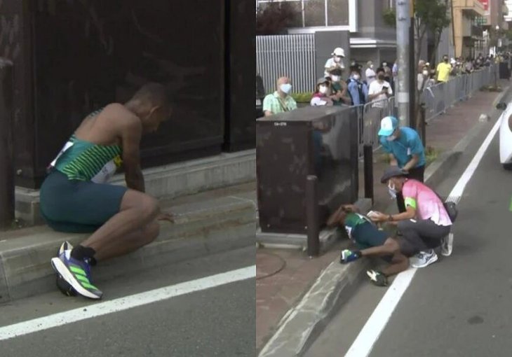 Brazilac dva puta padao tokom maratona, hvatao se za trbuh i prsa: 