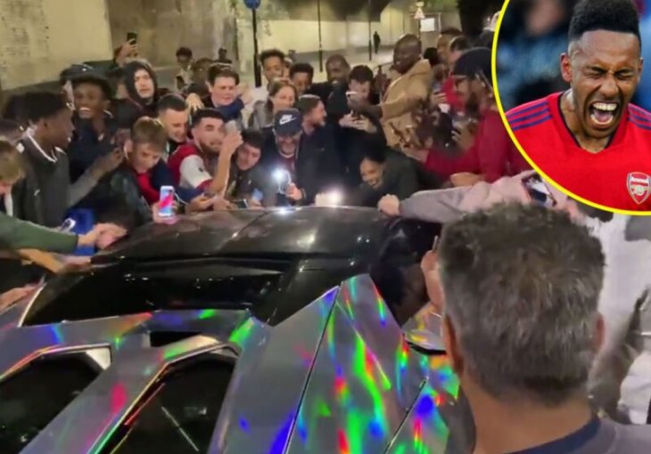 Navijači Arsenala opkolili Aubameyanga i skakali po Lamborghiniju vrijednom 260.000 eura