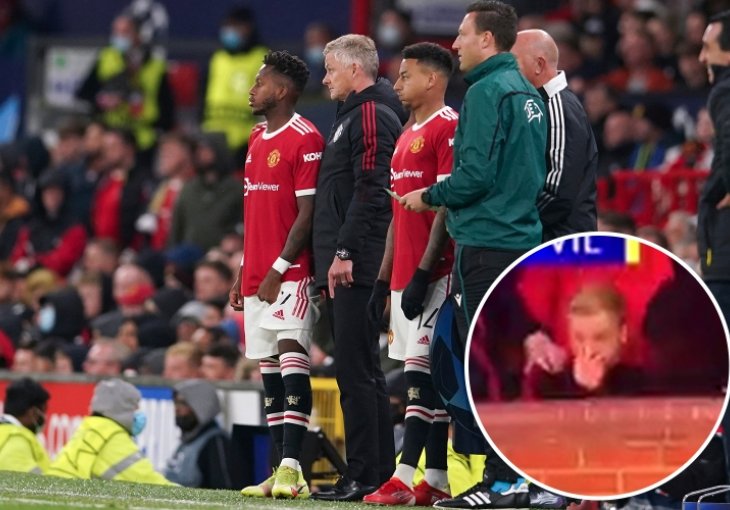 NA POMOLU NEVIĐENI SKANDAL Sjajni veznjak bjesnio jer ga je Solskjaer ostavio na klupi: Uhvaćen je u trenutku kad je gađao Norvežanina i saigrača žvakom