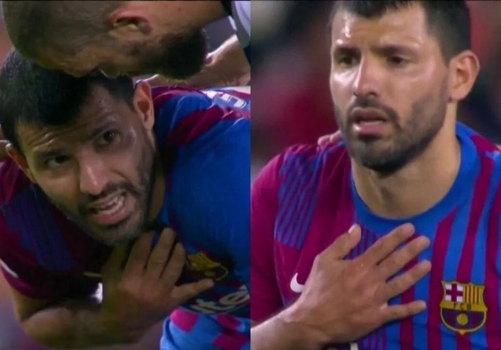 PANIKA NA NOU CAMPU Aguero se uhvatio za prsa i samo legao na teren! Doktori odmah utrčali, alarmi su upaljeni