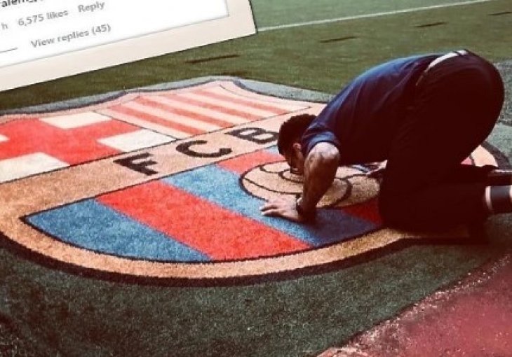 Dani Alves ljubi travu Nou Camp stadiona uz euforični status, javio mu se i Miralem Pjanić
