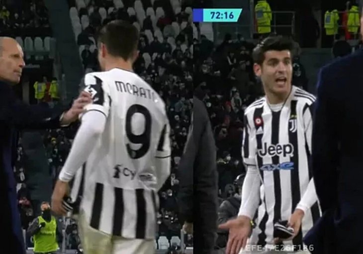 JUVE JE BIO BAŠ DOMINANTAN, ALI ITALIJA BRUJI O ŽESTOKOJ RASPRAVI Allegri se obrušio na Moratu, otkriveno i šta mu je poručio