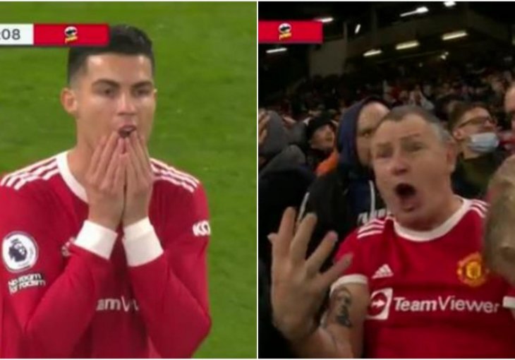 (VIDEO) Ronaldo se nakon velikog promašaja hvatao za glavu, a reakcija jednog navijača Uniteda bila je još luđa