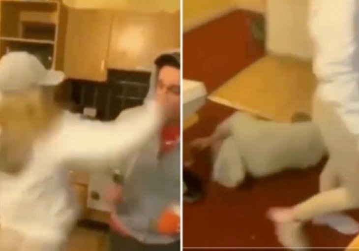 Laku noć! Plavuša brutalno nokautirala pijanog momka koji ju je izazivao