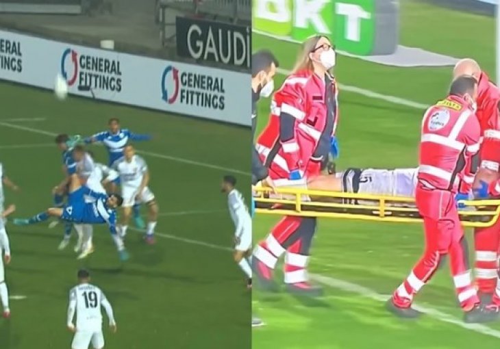 POTRESNE SCENE IZ ITALIJE Poznati fudbaler dobio KOPAČKU U GLAVU, smjesta prebačen u bolnicu (VIDEO)