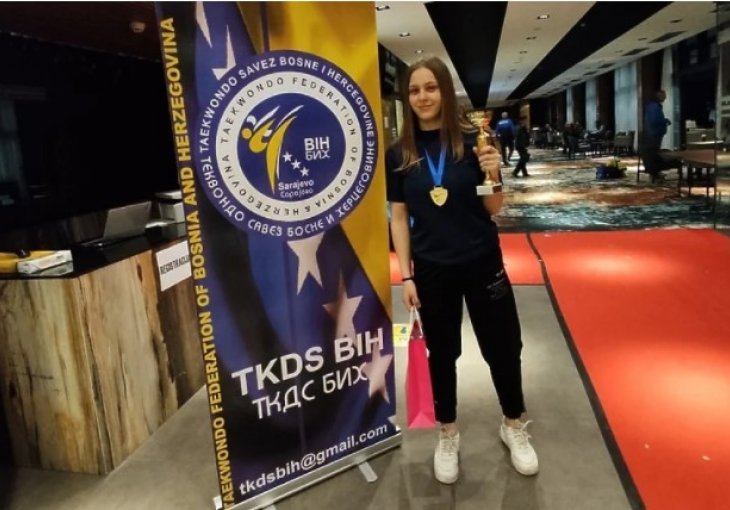 Emina Hajdarpašić nakon titule prvakinje BiH osvojila i zlato na Otvorenom kupu BiH u taekwondou