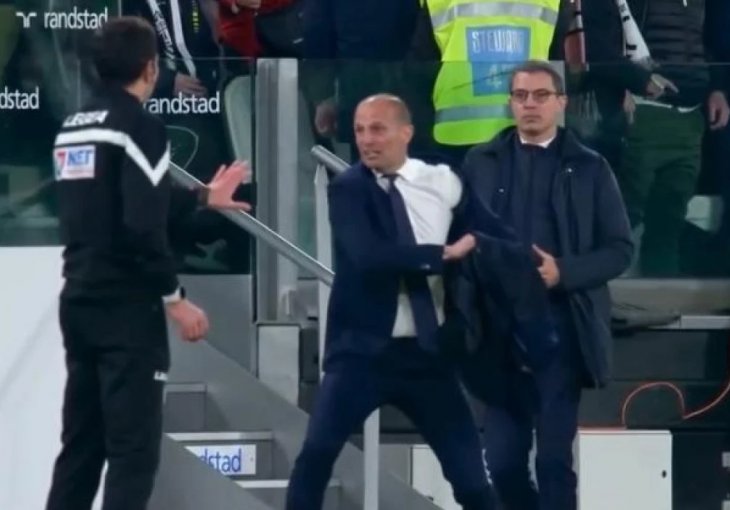Bijesna reakcija Allegrija nakon svega što se izdešavalo u finišu prvog poluvremena postala hit na društvenim mrežama