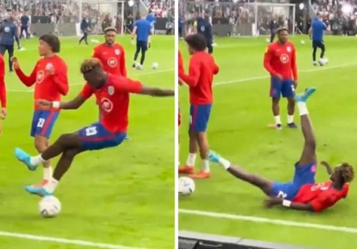Abraham stao na loptu i žestoko pao, a saigrači i cijeli stadion mu se smijali zbog toga