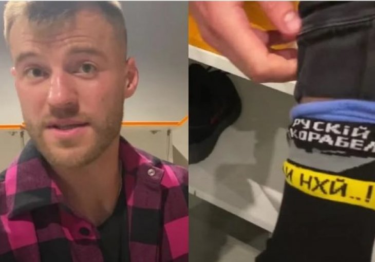 Jarmolenko na čarapama istakao poruku Rusima