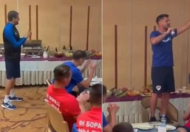 Veselo na pripremama Borca, Lalatović zapjevao sa Zakarićem i ostalim igračima