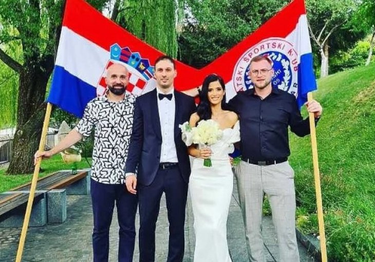Igor Karačić se oženio u Mostaru, na vjenčanju zastave Zrinjskog i susjedne države