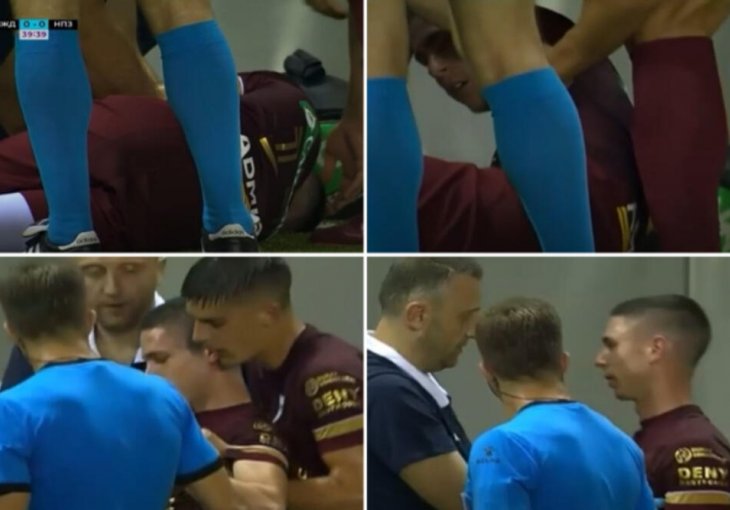 Reprezentativac Srbije se srušio poslije udarca u glavu: Jedva su ga izveli sa terena VIDEO
