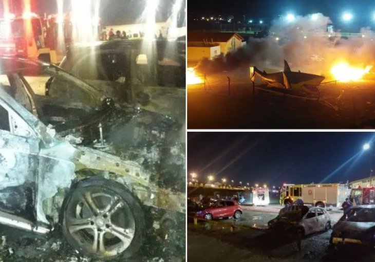 DEFINITIVNO SU NAJLUĐI Čuvari su savladani, a parking s automobilima fudbalera je devastiran VIDEO
