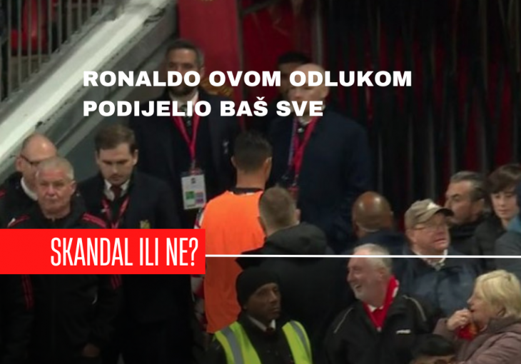 RONALDO U CENTRU PAŽNJE: Prije kraja utakmice BIJESAN otišao u svlačionicu i napravio razdor među navijačima Uniteda